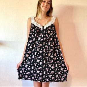 Y2k floral print cami babydoll night gown